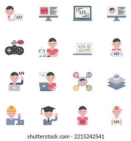 kids coding icon vector ,study, stem, robotics,Education 