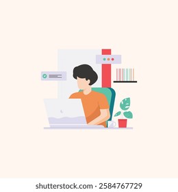 Kids Coding Illustration for design needs, Landing Pages, Animation, Apps, Presentations, Content Creator and other Promotions