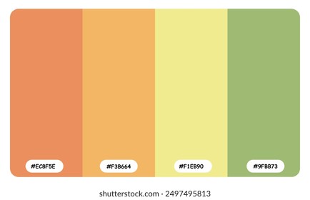 Kids Color Scheme has Four beautiful colors, a color swatch, catalog samples, and trendy multicolored pallets. Vector illustration