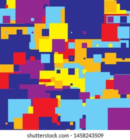 Kids Color Summer Pop Art Square Patern