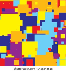 Kids Color Summer Pop Art Square Patern