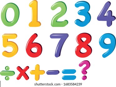 Colorful Cartoon Numbers in Circle with Sample Text - Vectorjunky ...