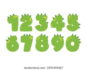 Kids colored cartoon numbers 0 to 9 vector design isolated white background.