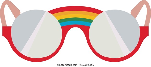 kids colored rainbow sunglasses vector