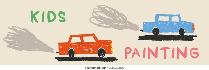 Kids Colored Vector Car Set