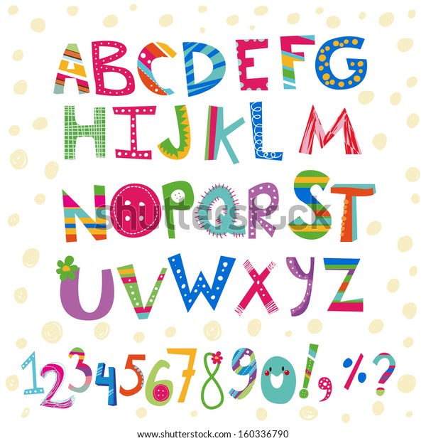 Kids Colorful Alphabet Stock Vector (Royalty Free) 160336790