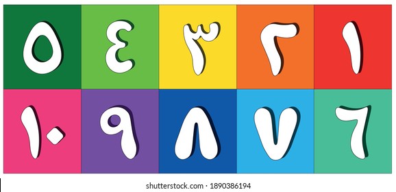 Kids colorful arabic numbers from 1 to 10 vector illustration