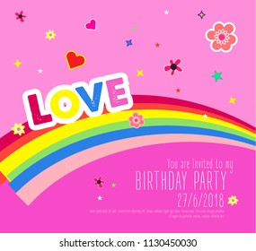 Kids colorful Background Card Template