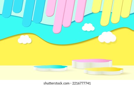 Kids colorful podium product display
