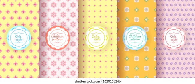 Kids colorful seamless pattern. Cute Baby design.