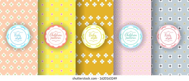 Kids colorful seamless pattern. Cute Baby design.