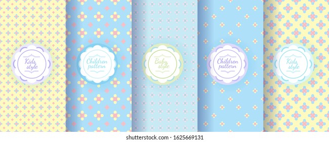 Kids colorful seamless pattern. Cute Baby design background.
