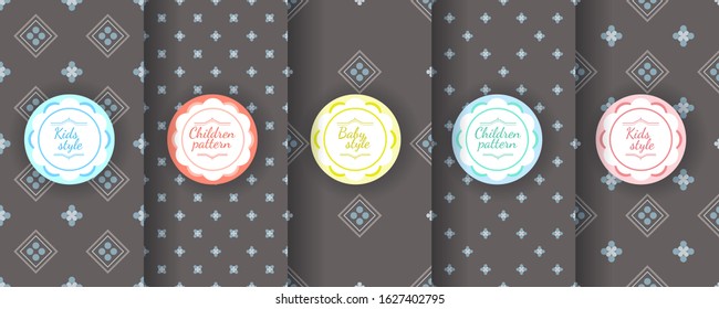 Kids colorful seamless pattern. Cute Baby pattern design. Suitable for childrens fashion, summer, spring collections of textiles, scrapbooking paper, packaging, templates invitations. Vector