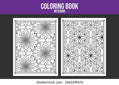 Kids coloring activity page. Floral mandala drawing book a4 page art bundle 

