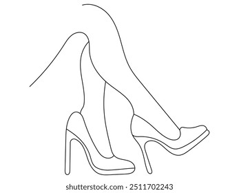 Kinder Malbuch für weibliche Beine in einer Pose Schuhe Stilettos High Heels