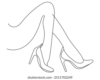 Kinder Malbuch für weibliche Beine in einer Pose Schuhe Stilettos High Heels