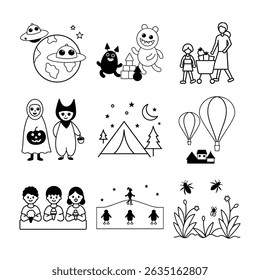 Kids Coloring Book Outline vector illustration  