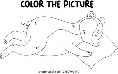 Kids coloring book page. badger isolated on white background