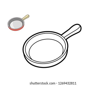 kids coloring book, vector cartoon pan