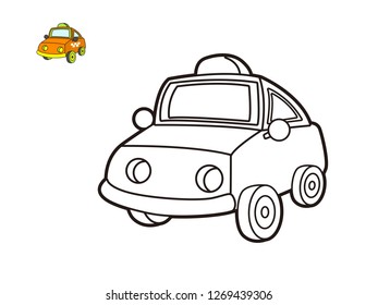 Kids Coloring Book Vector Cartoon Car Stock Vector (Royalty Free ...