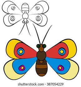 Kids Coloring Butterfly Abstrac Eps8 Vector Stock Vector (Royalty Free ...