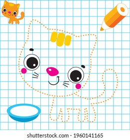 Kids coloring draw the kitten 
