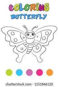 Kids coloring page butterfly painting vector