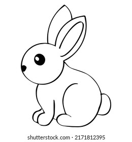 Kids Coloring Pages Cute Bunny Character Stock Vector (Royalty Free ...