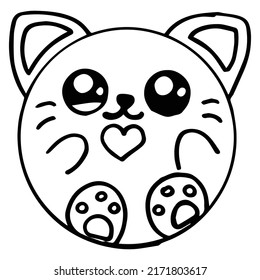 Kids Coloring Pages Cute Cat Donut Stock Vector (Royalty Free ...