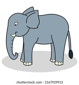 Kids Coloring Pages, Cute Elephant Character Vector illustration EPS And Image
