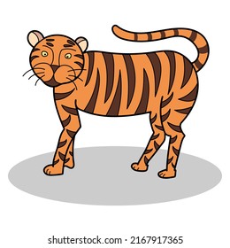 Kids Coloring Pages Cute Tiger Character Stock Vector (Royalty Free ...