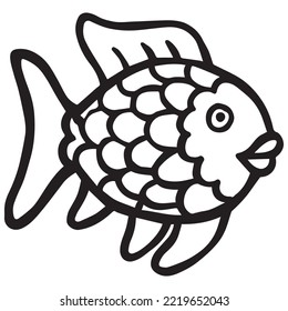 Kids coloring pages, Fish coloring page, EPS file, and image