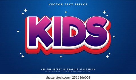 Kids Comic Style 3d editable text effect Template