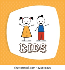 Kids concept with childrens design, vector illustration 10 eps graphic.
