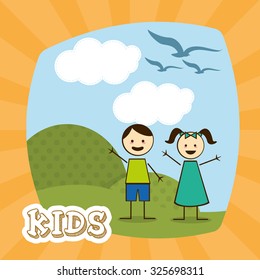Kids concept with childrens design, vector illustration 10 eps graphic.