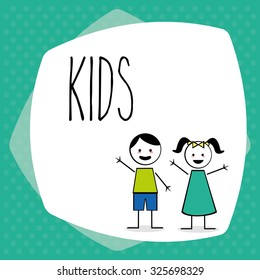 Kids concept with childrens design, vector illustration 10 eps graphic.