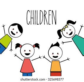 Kids concept with childrens design, vector illustration 10 eps graphic.