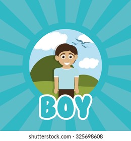 Kids concept with childrens design, vector illustration 10 eps graphic.