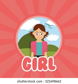 Kids concept with childrens design, vector illustration 10 eps graphic.