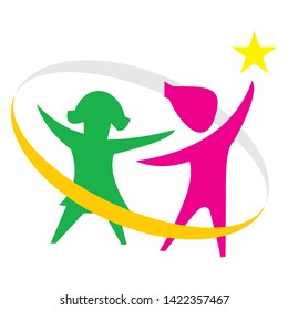 kids concept vector illustration icon design 