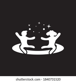 Diseño de iconos de ilustraciones vectoriales de niños