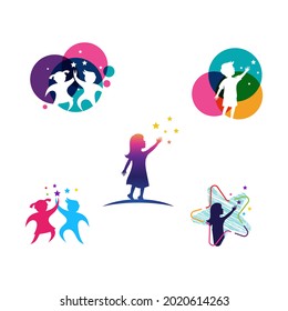 diseño de iconos de ilustración de vector de concepto para niños