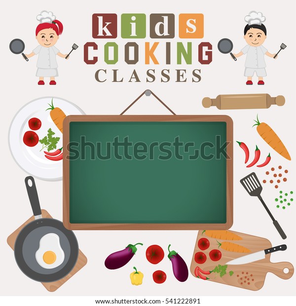 Kids Cooking Classes Illustration Banner 스톡 벡터로열티 프리 541222891