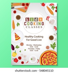 Kids Cooking Classes Poster Design