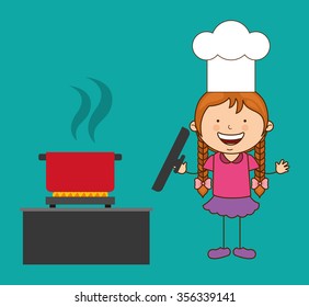 kids cooking design, vector illustration eps10 graphic 