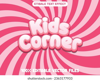 Kids corner 3d fun editable text effect