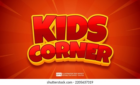 Kids Corner editable text effect font