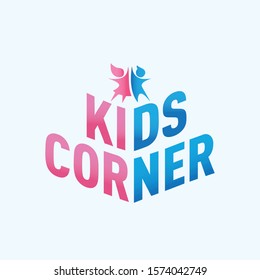 Kids Corner Sign Or Symbol Template Logo Illustration