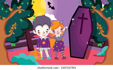 kids with costume halloween image