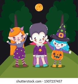 kids with costume halloween image